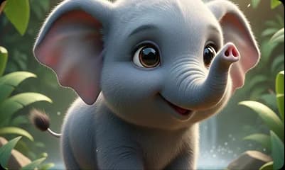 Elephant and friend character card